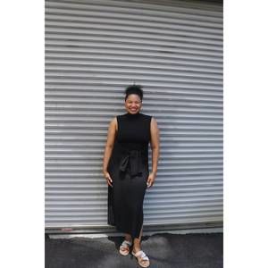 NEW VINCETTA hemp column maxi dress in black